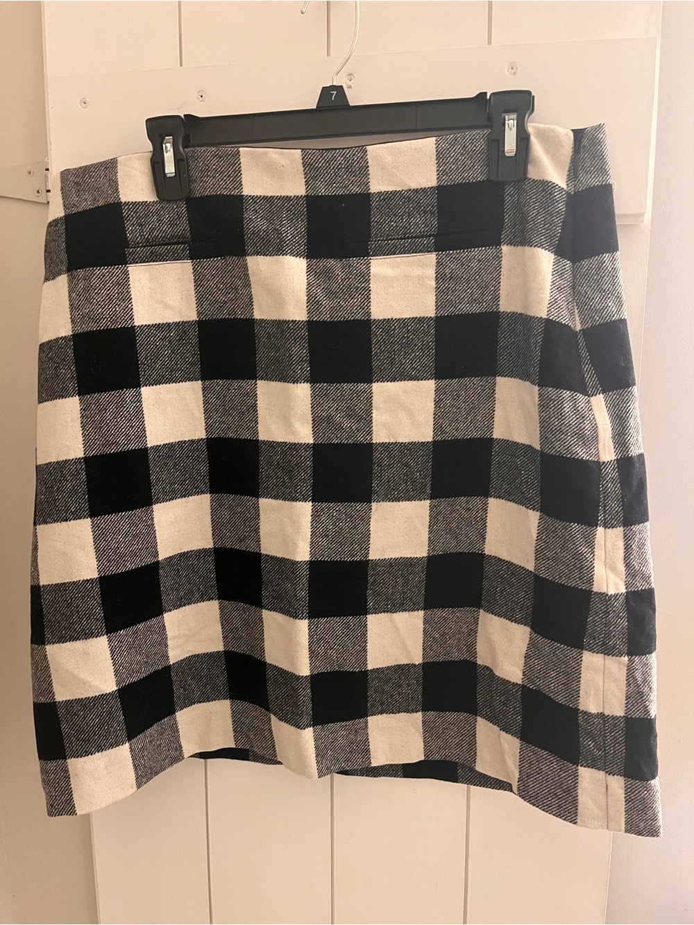 Talbots Black and Cream Buffalo Check Mini Skirt